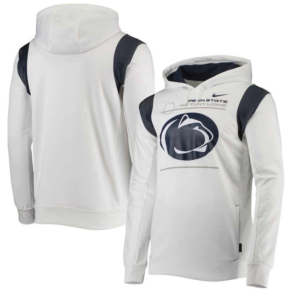 Nike White Penn State Nittany Lions Team Sideline Pullover Hoodie Medium STAIN